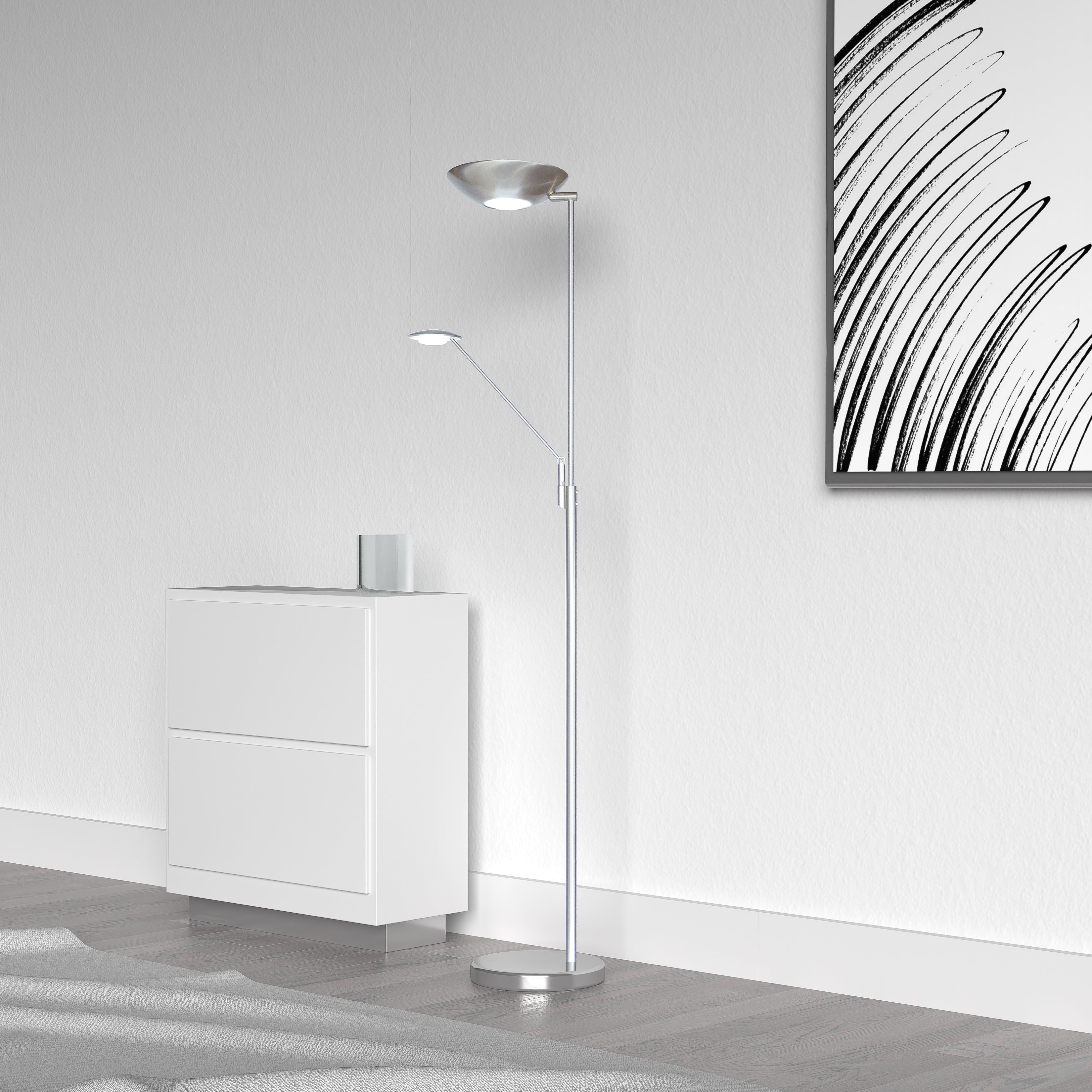 satin chrome floor lamp