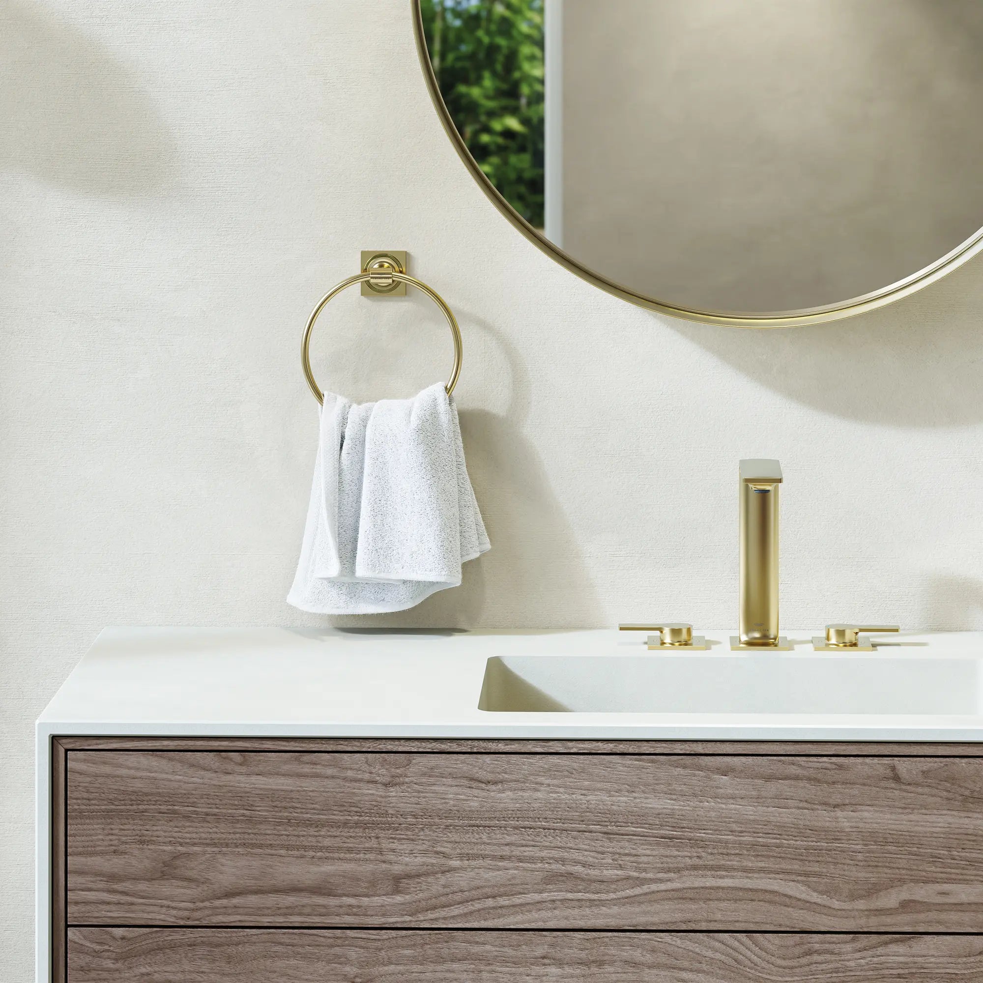 brushed nickel towel ring