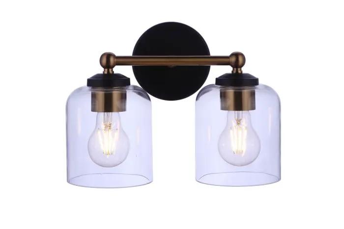flat black/satin brass wall sconces