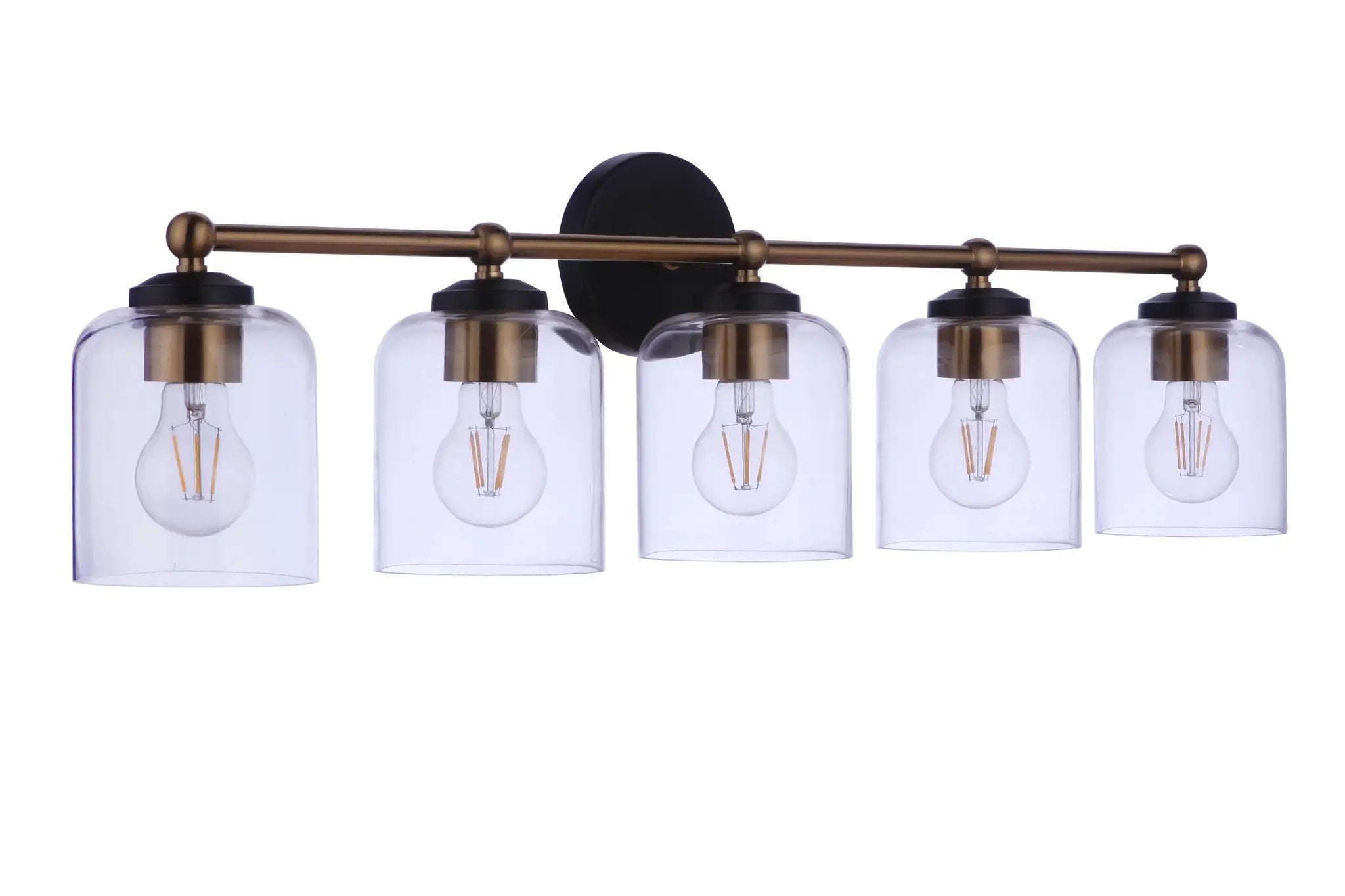 flat black/satin brass wall sconces