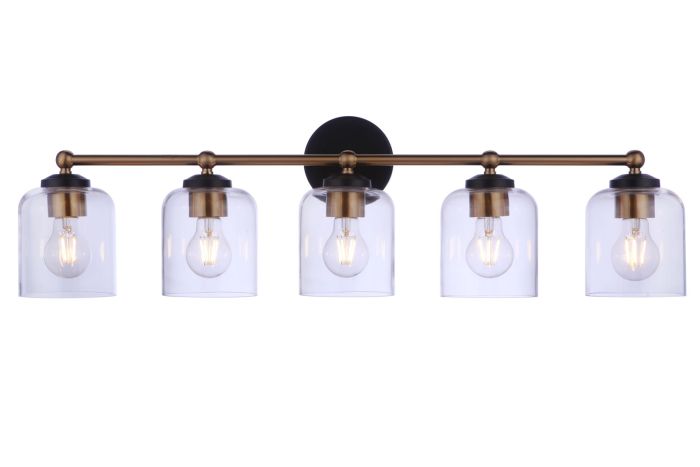flat black/satin brass wall sconces