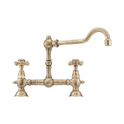 THG Paris 1900 Kitchen Exposed Lavatory Or Kitchen Faucet 8" Ctc, 2-Hole, Less Drain