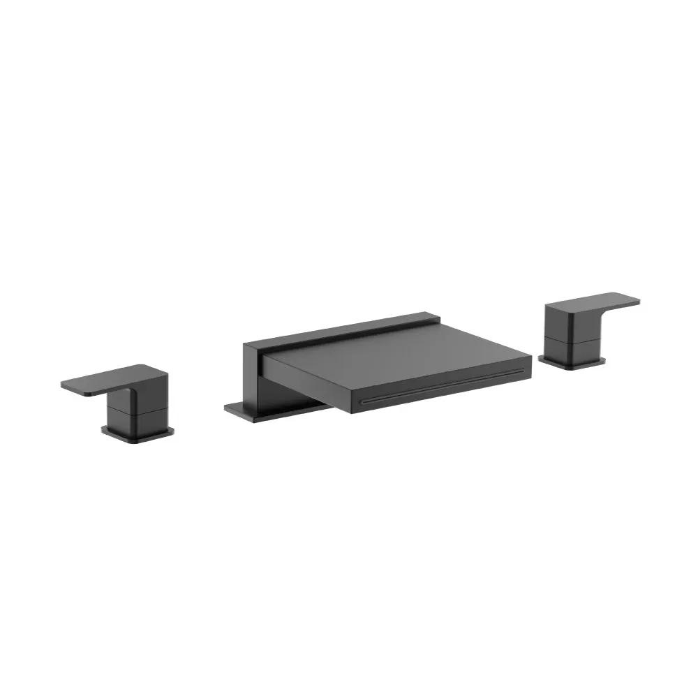 Flusso Serie 196 3 Hole Deck Mount Cascade / Sheet Flow Roman Tub Faucet by Flusso