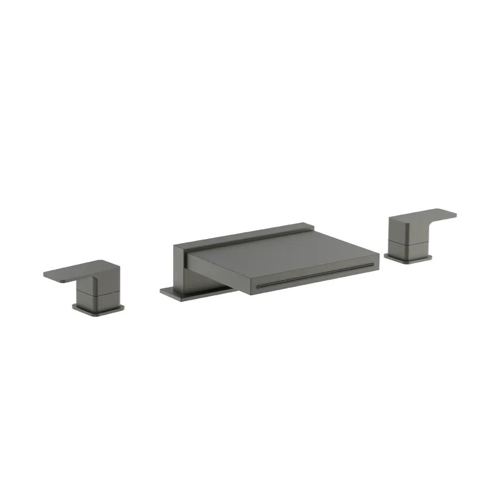 Flusso Serie 196 3 Hole Deck Mount Cascade / Sheet Flow Roman Tub Faucet by Flusso