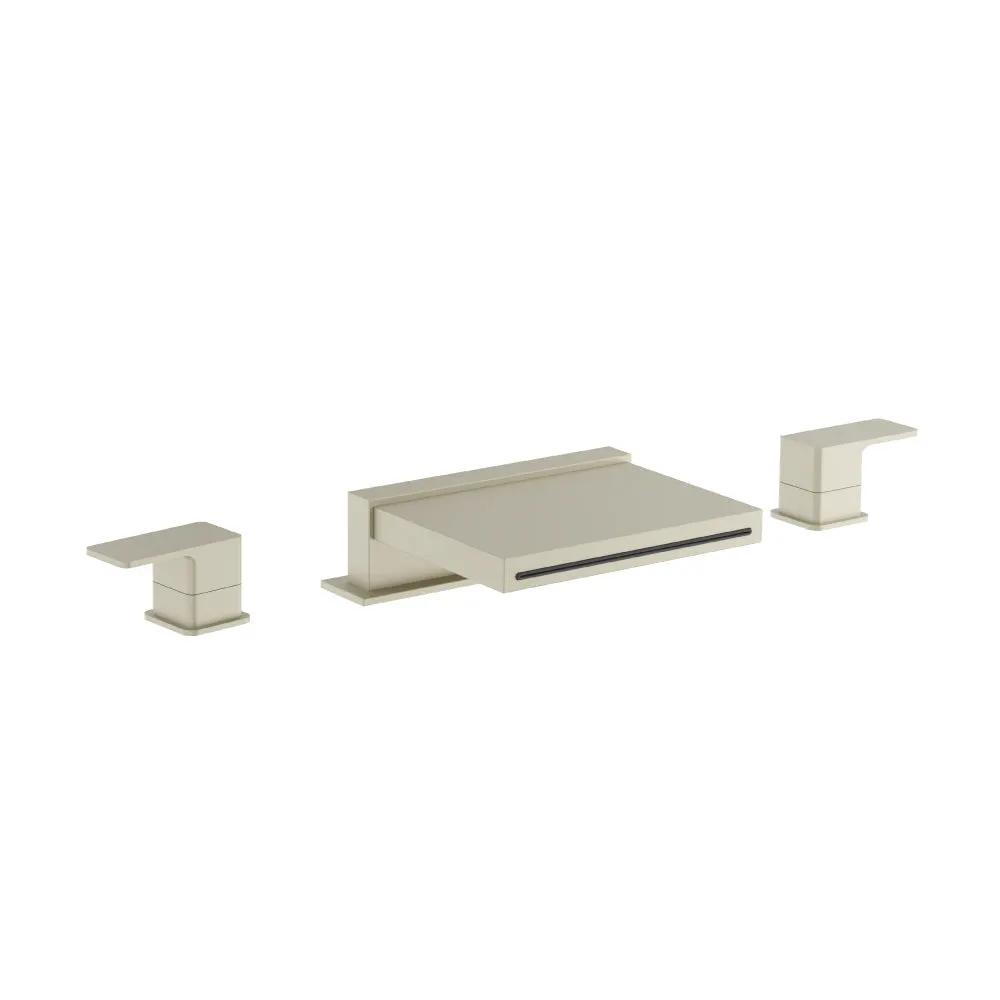 Flusso Serie 196 3 Hole Deck Mount Cascade / Sheet Flow Roman Tub Faucet by Flusso