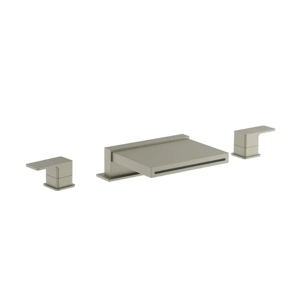 Flusso Serie 196 3 Hole Deck Mount Cascade / Sheet Flow Roman Tub Faucet by Flusso