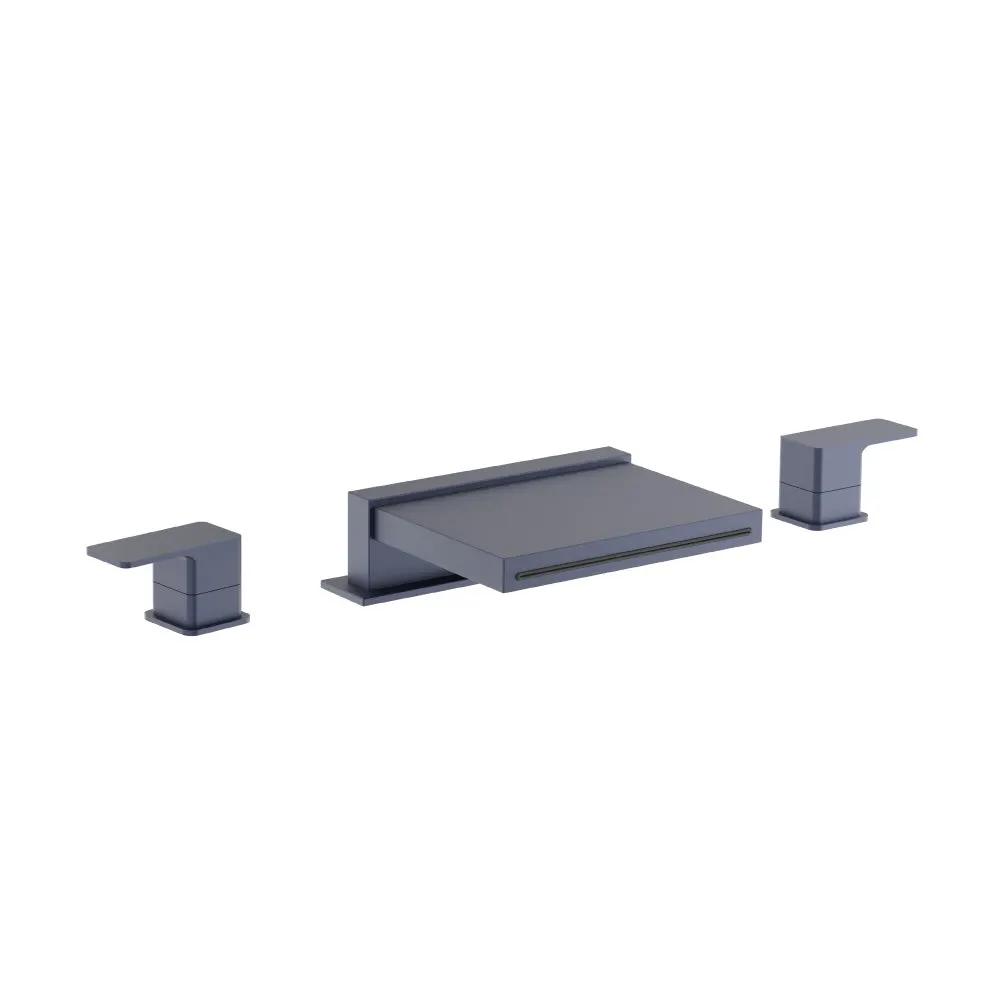Flusso Serie 196 3 Hole Deck Mount Cascade / Sheet Flow Roman Tub Faucet by Flusso