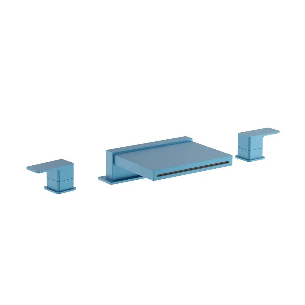 Flusso Serie 196 3 Hole Deck Mount Cascade / Sheet Flow Roman Tub Faucet by Flusso