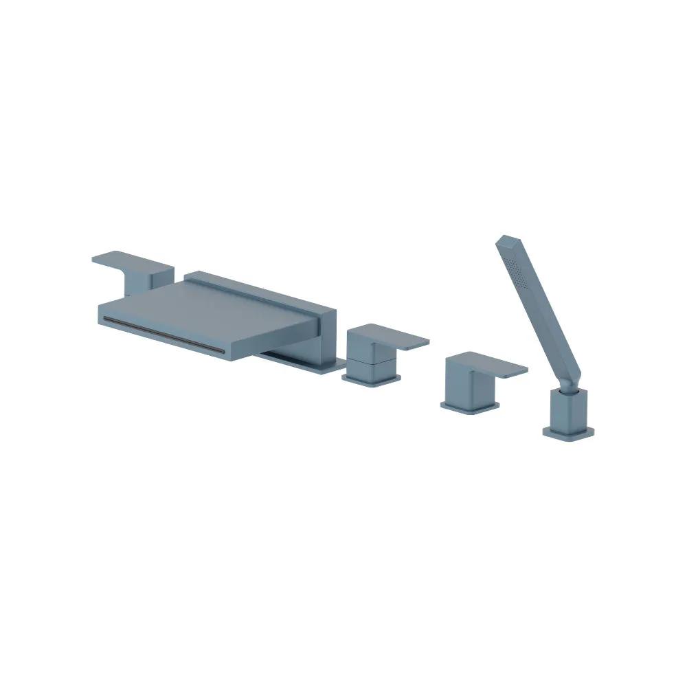 Flusso Serie 196 Five Hole Deck Mounted Cascade Flow Roman Tub Faucet with Hand Shower by Flusso