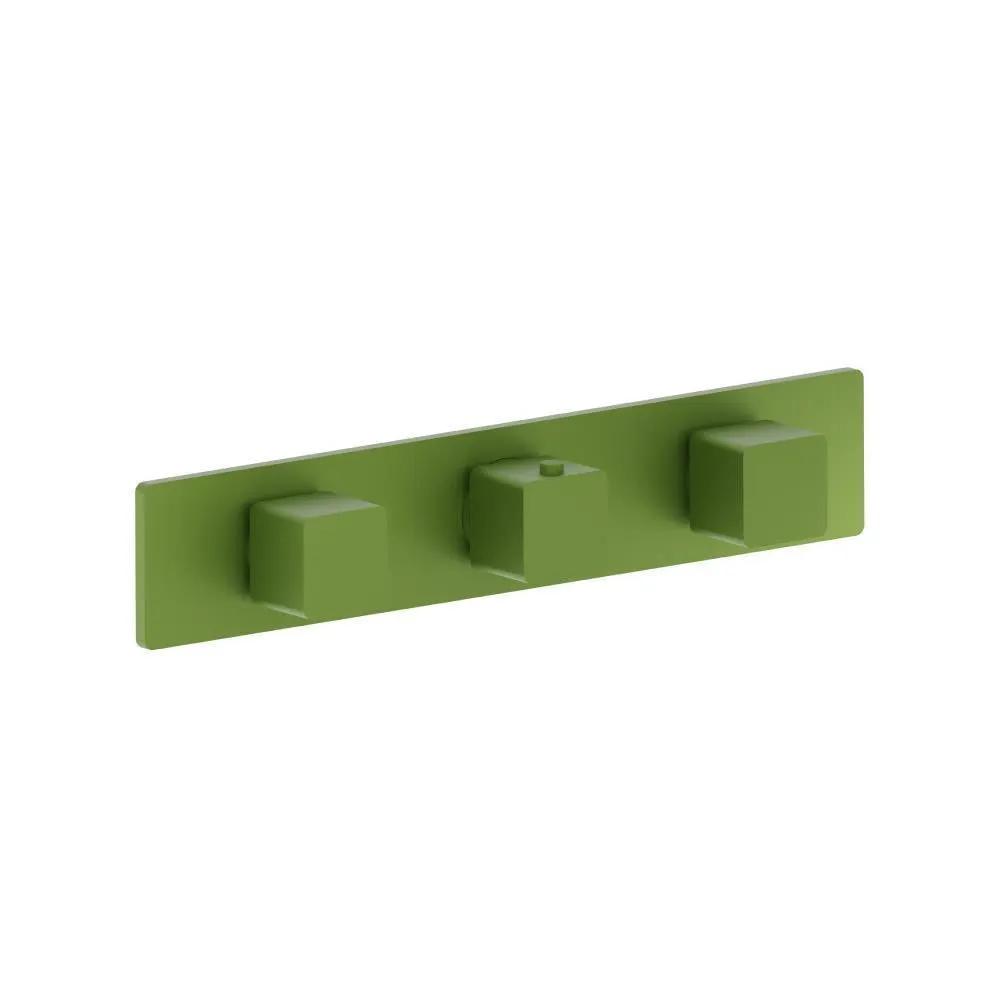Flusso Serie 196 3/4" Horizontal Thermostatic Valve with 2 Volume Controls and Trim by Flusso