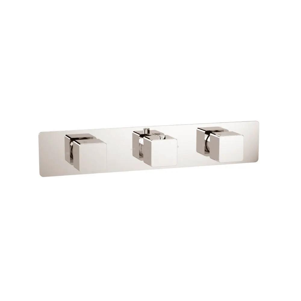 Flusso Serie 196 3/4" Horizontal Thermostatic Valve with 2 Volume Controls and Trim by Flusso
