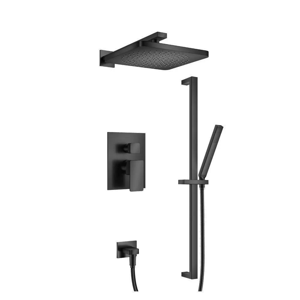 Flusso Serie 196 Two Output Shower Set with Shower Head, Hand Held and Slide Bar by Flusso