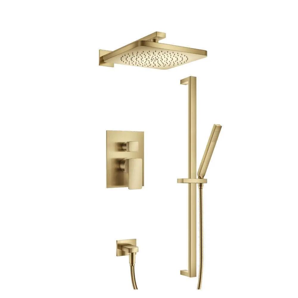 Flusso Serie 196 Two Output Shower Set with Shower Head, Hand Held and Slide Bar by Flusso