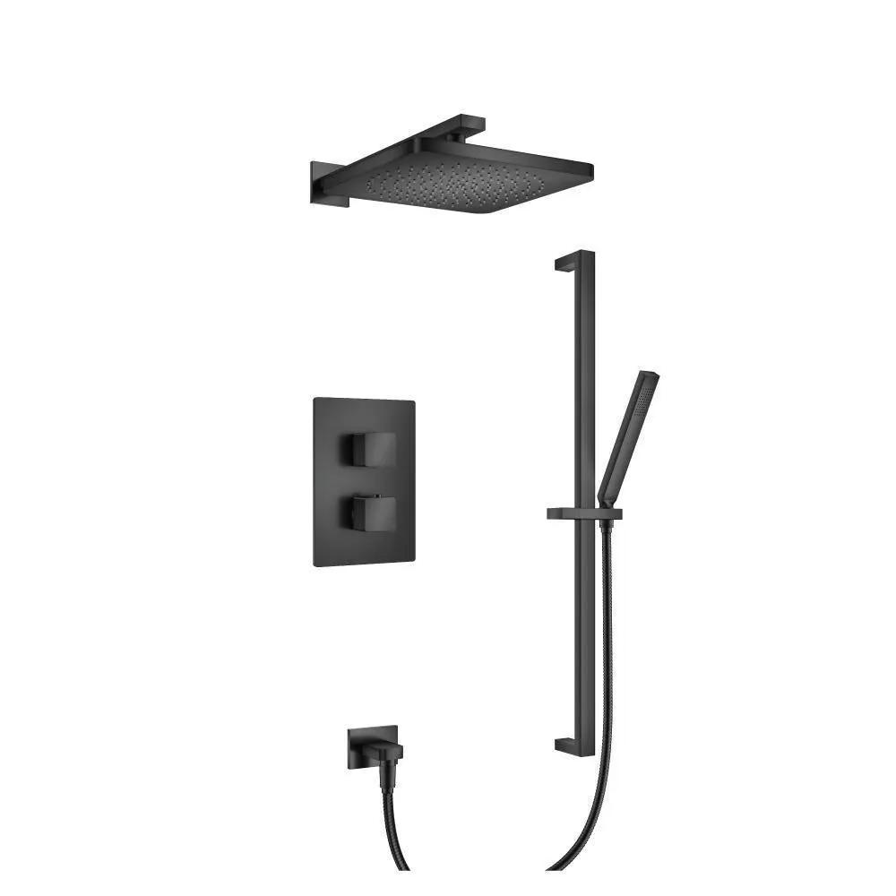 Flusso Serie 196 Two Output Shower Set with Shower Head, Hand Held and Slide Bar by Flusso