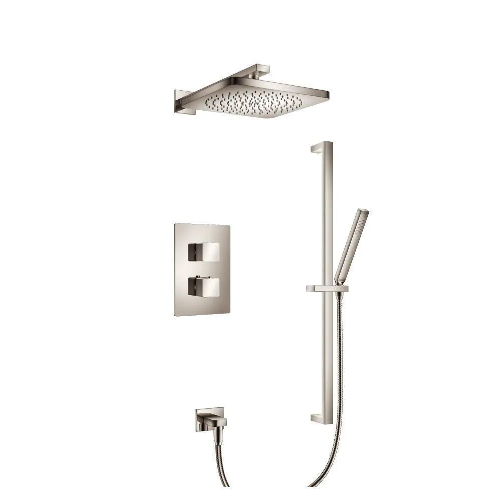 Flusso Serie 196 Two Output Shower Set with Shower Head, Hand Held and Slide Bar by Flusso
