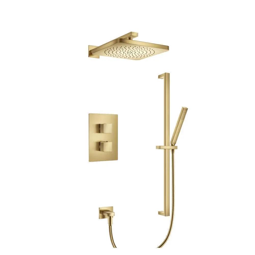 Flusso Serie 196 Two Output Shower Set with Shower Head, Hand Held and Slide Bar by Flusso