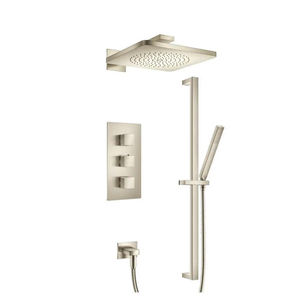 Flusso Serie 196 Two Output Shower Set with Shower Head, Hand Held and Slide Bar by Flusso