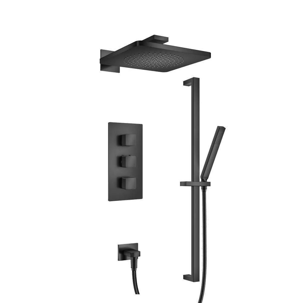 Flusso Serie 196 Two Output Shower Set with Shower Head, Hand Held and Slide Bar by Flusso