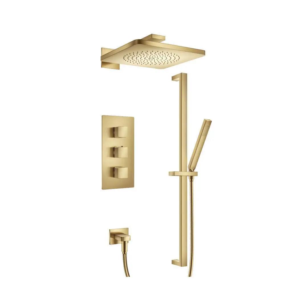 Flusso Serie 196 Two Output Shower Set with Shower Head, Hand Held and Slide Bar by Flusso