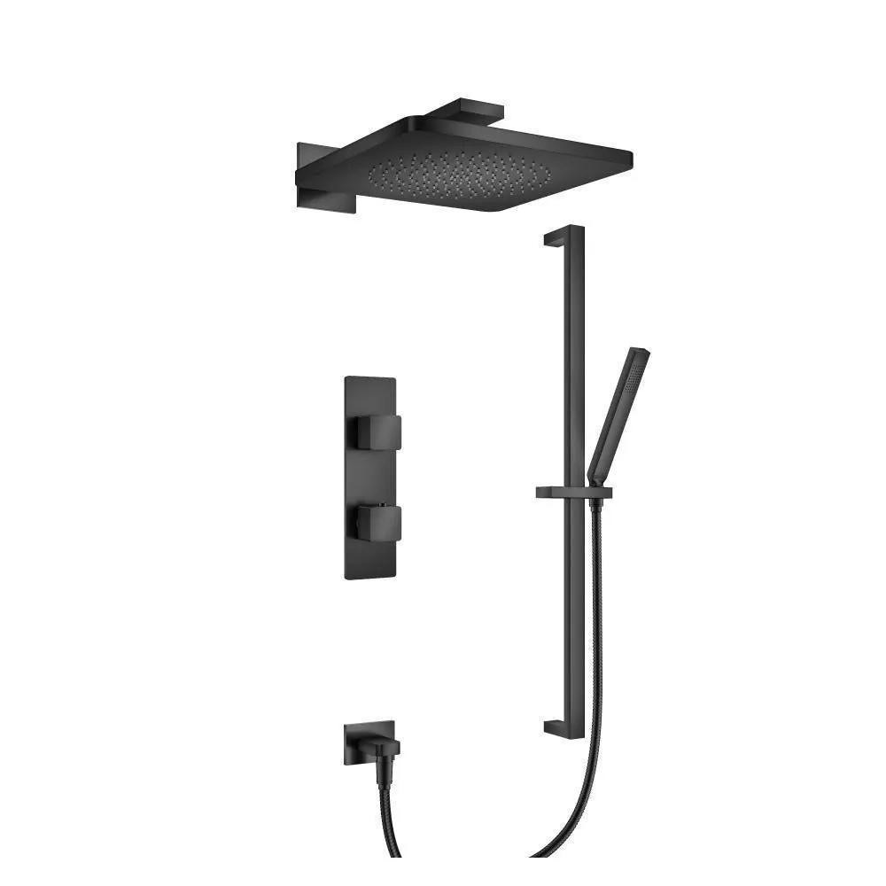 Flusso Serie 196 Two Output Shower Set with Shower Head, Hand Held and Slide Bar by Flusso