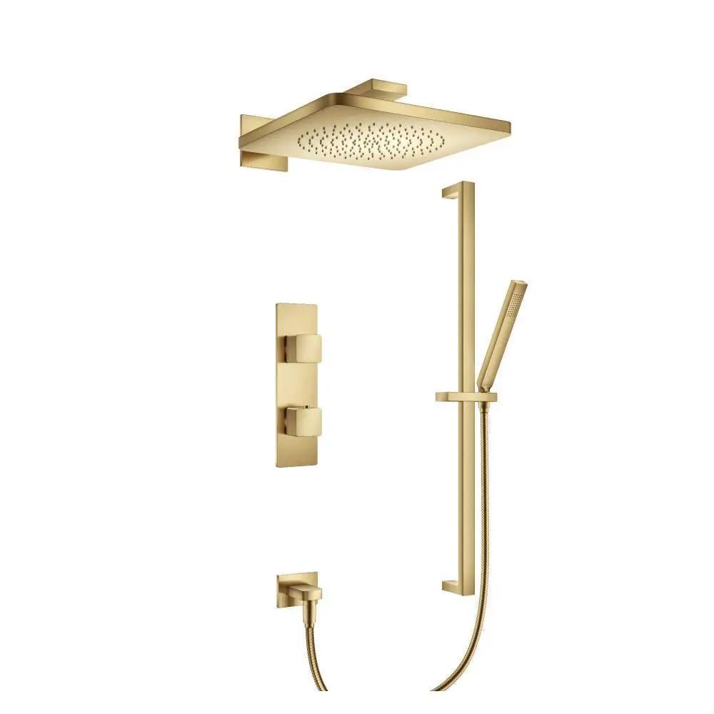 Flusso Serie 196 Two Output Shower Set with Shower Head, Hand Held and Slide Bar by Flusso