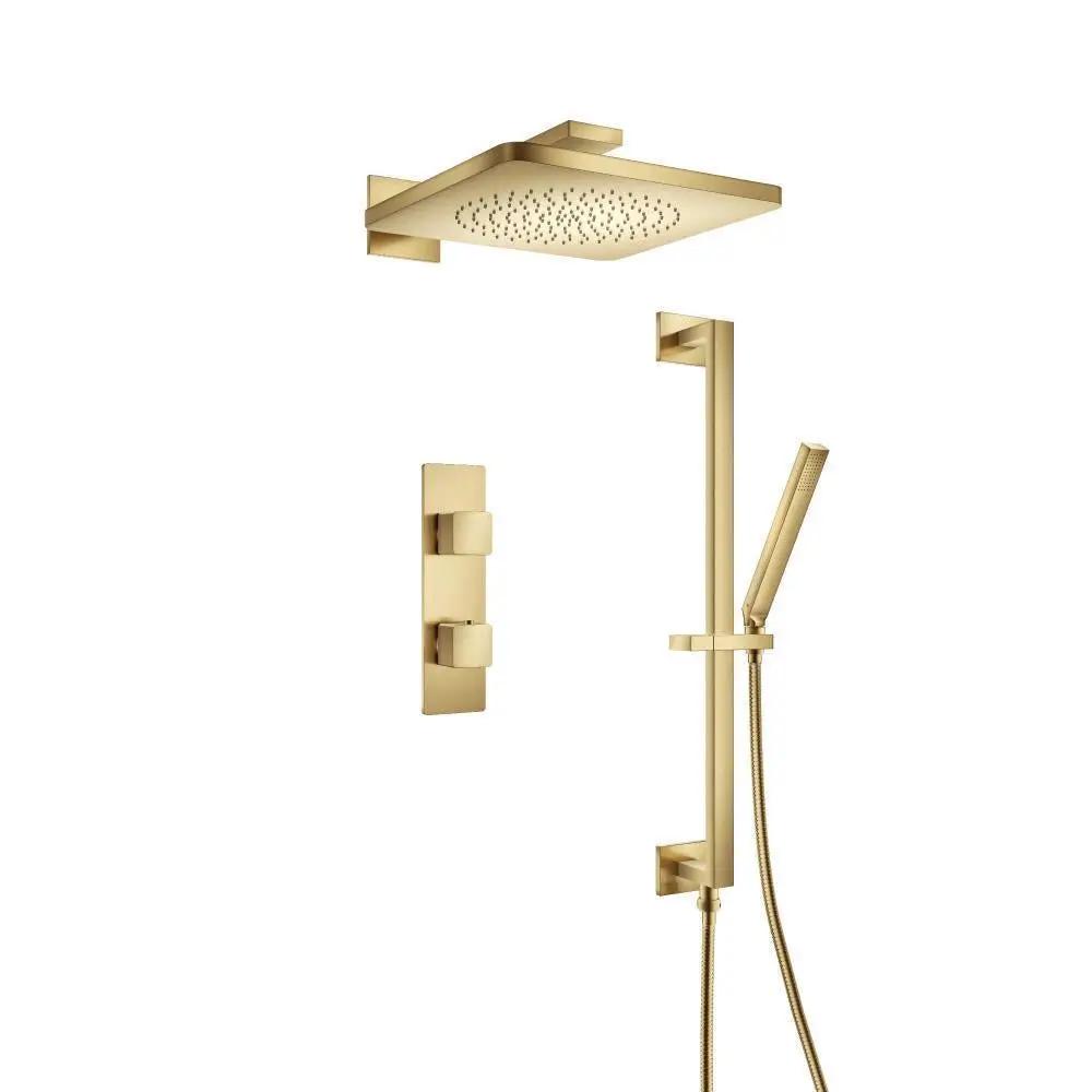 Flusso Serie 196 Two Output Shower Set with Shower Head, Hand Held and Slide Bar by Flusso