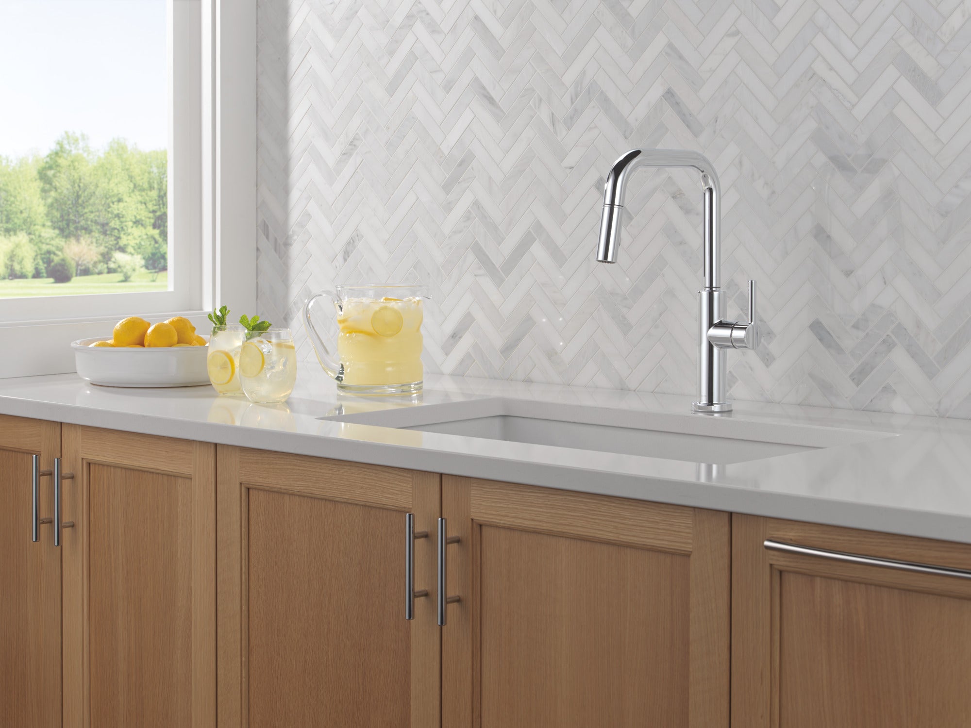 chrome kitchen faucet