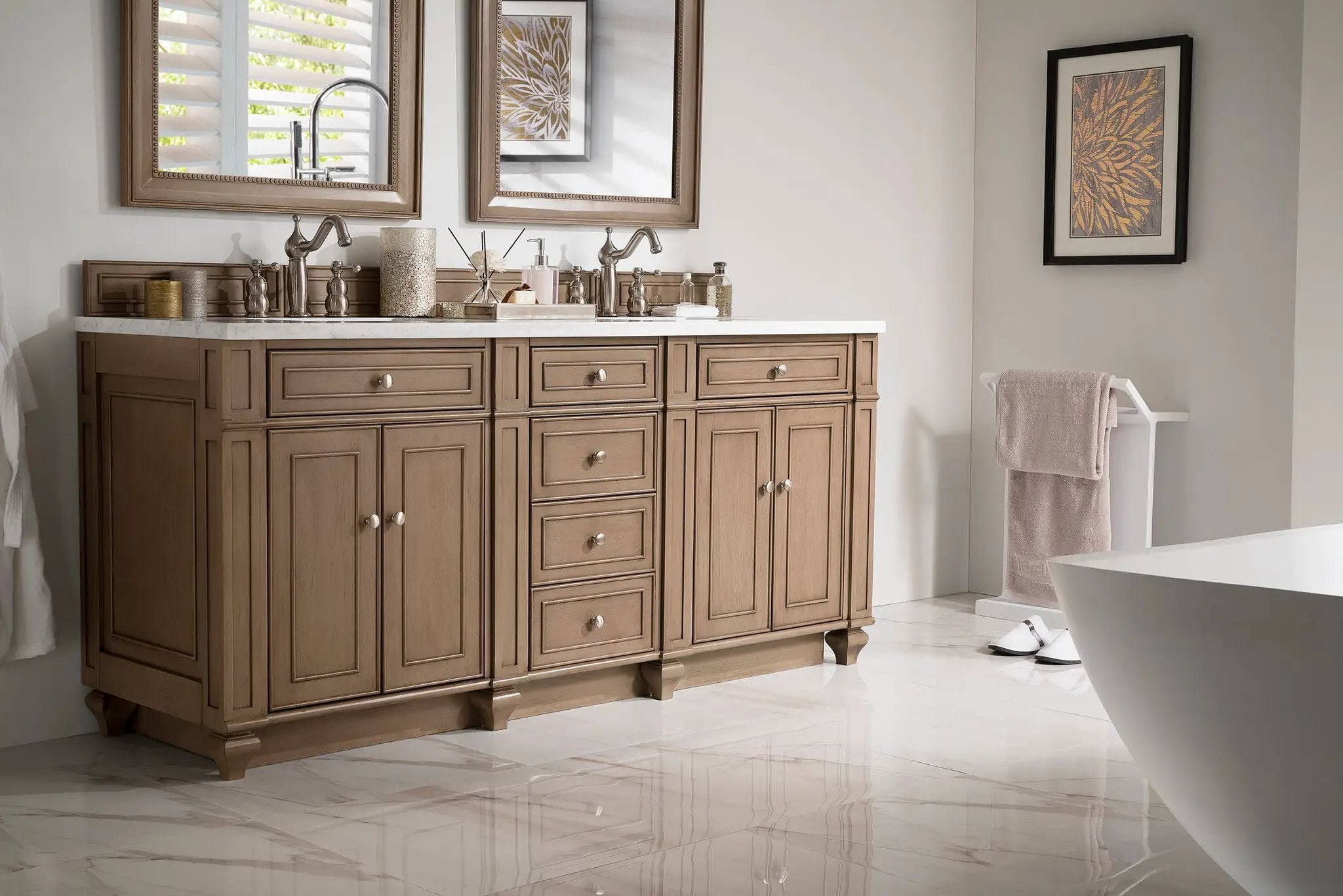 whitewashed walnut vanity