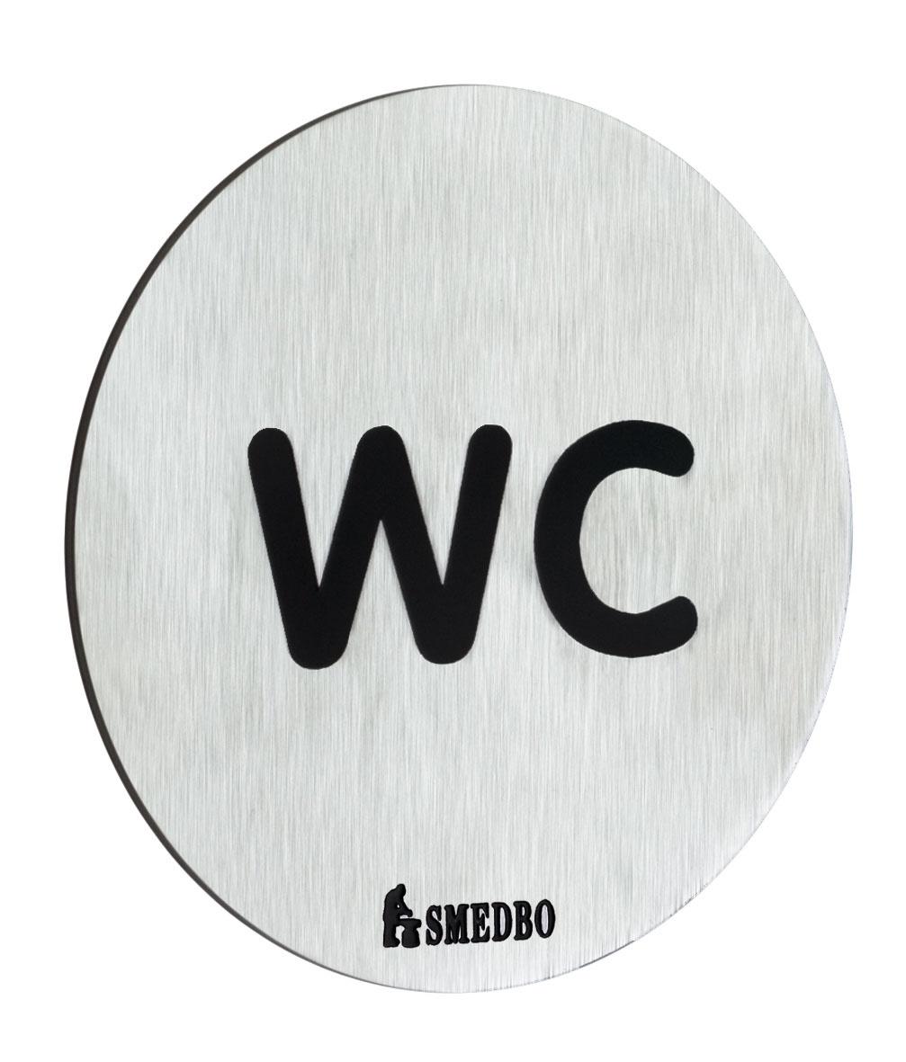 stainless steel brushed wc sign