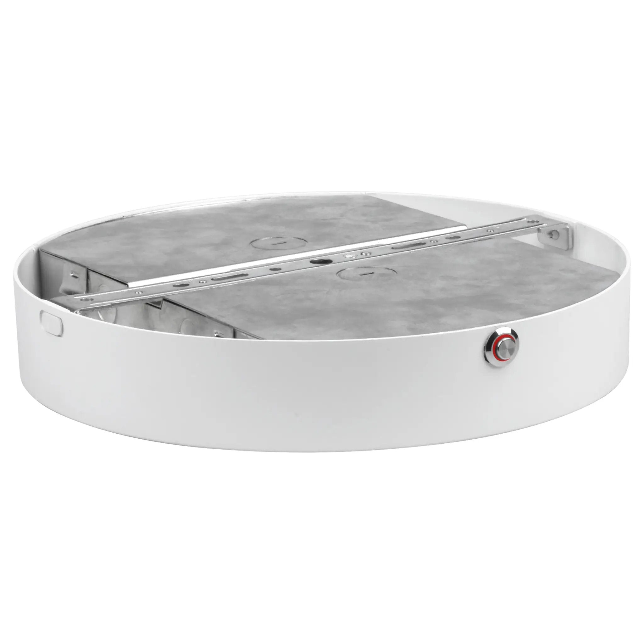 white dual voltage emergency backup led flush mount