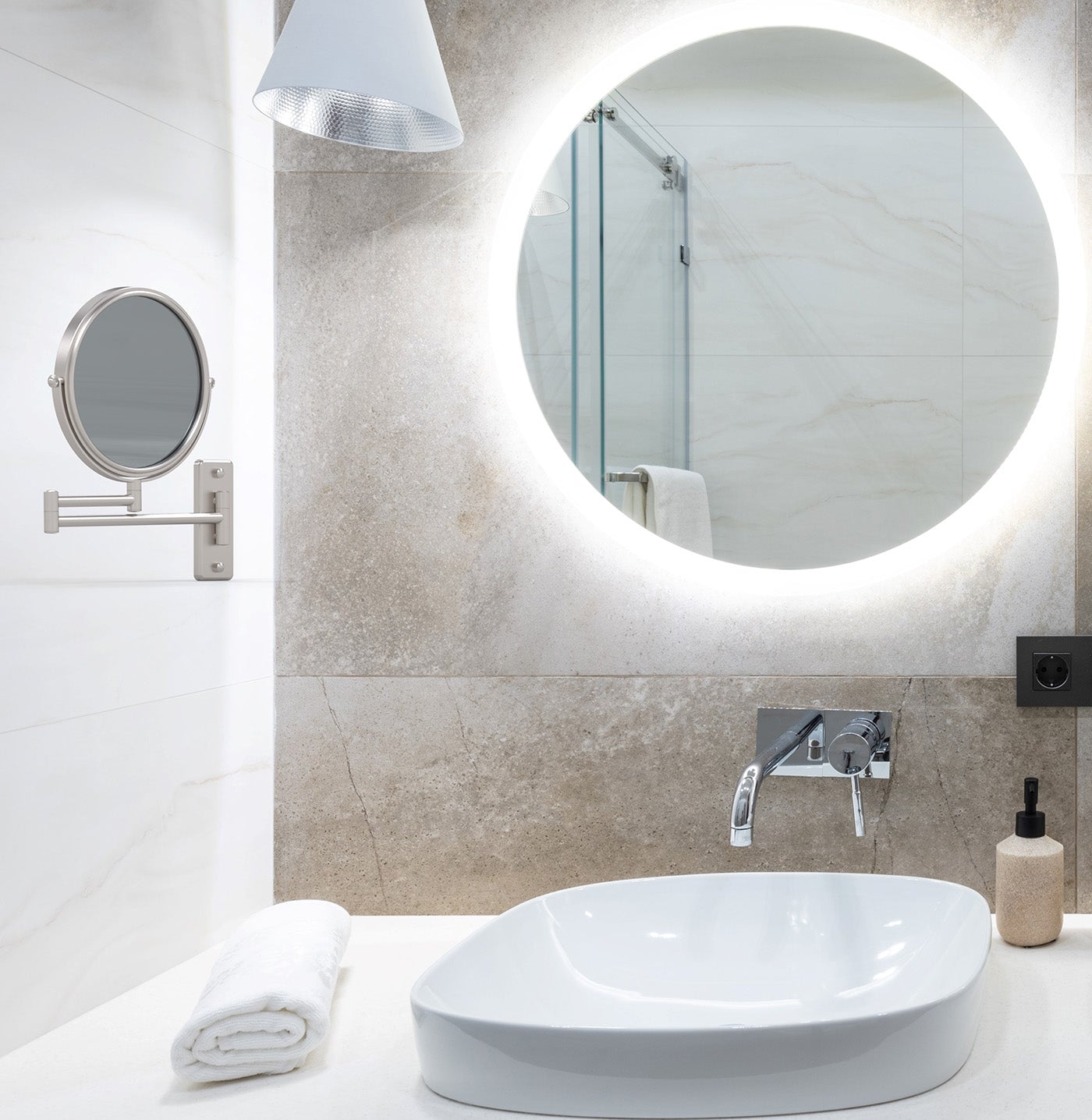 brushed nickel makeup mirror