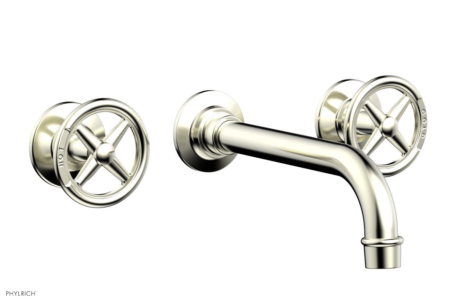 Phylrich WORKS Wall Lavatory Set - Cross Handles