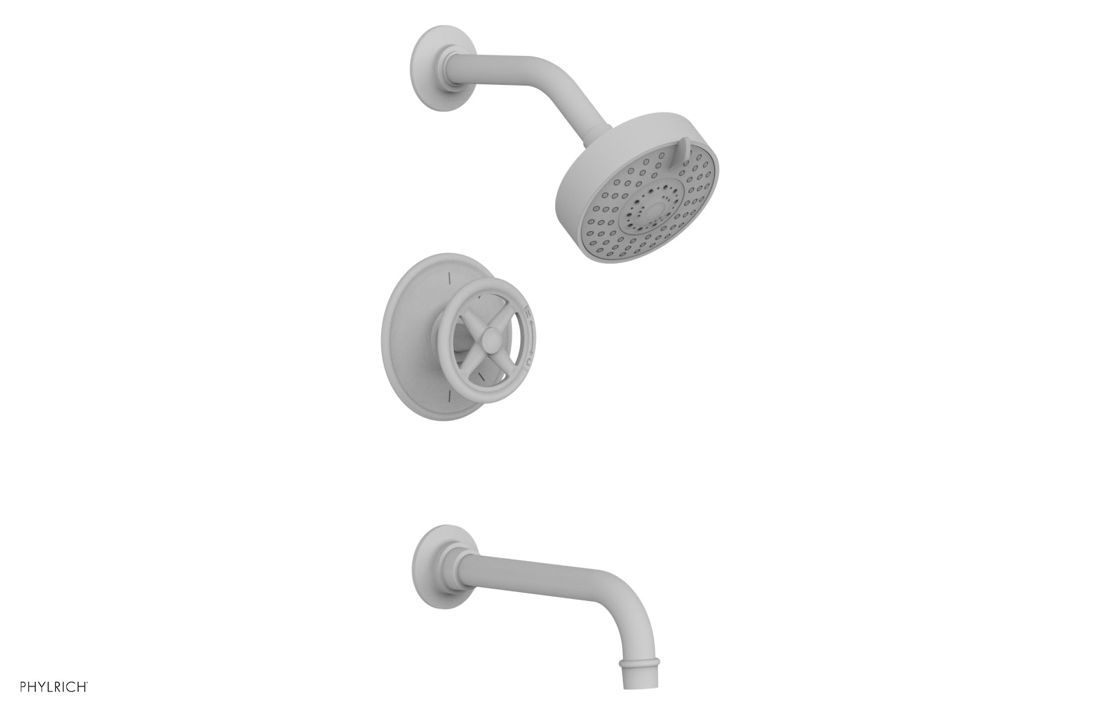 Phylrich WORKS Pressure Balance Tub and Shower Set - Cross Handle