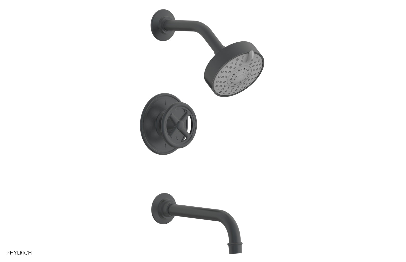 Phylrich WORKS Pressure Balance Tub and Shower Set - Cross Handle