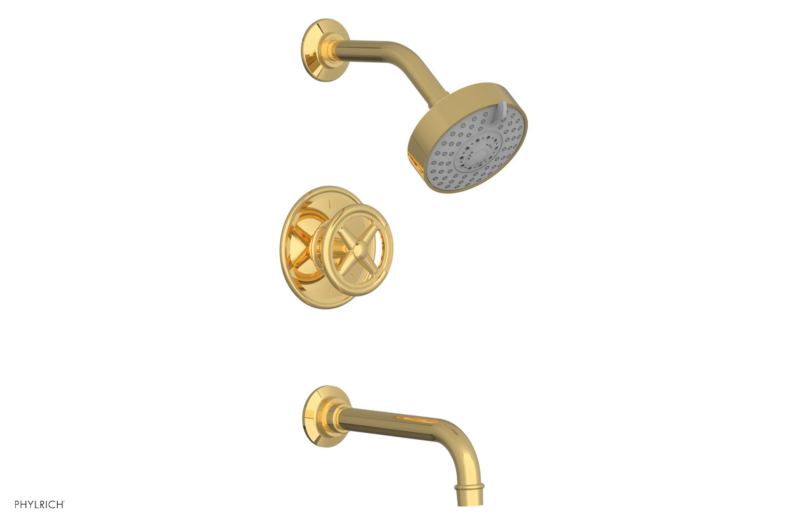 Phylrich WORKS Pressure Balance Tub and Shower Set - Cross Handle
