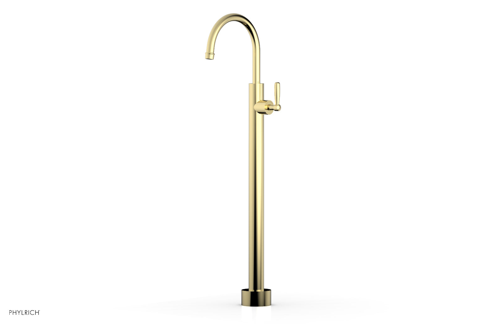 Phylrich WORKS Tall Floor Mount Tub Filler - Lever Handle