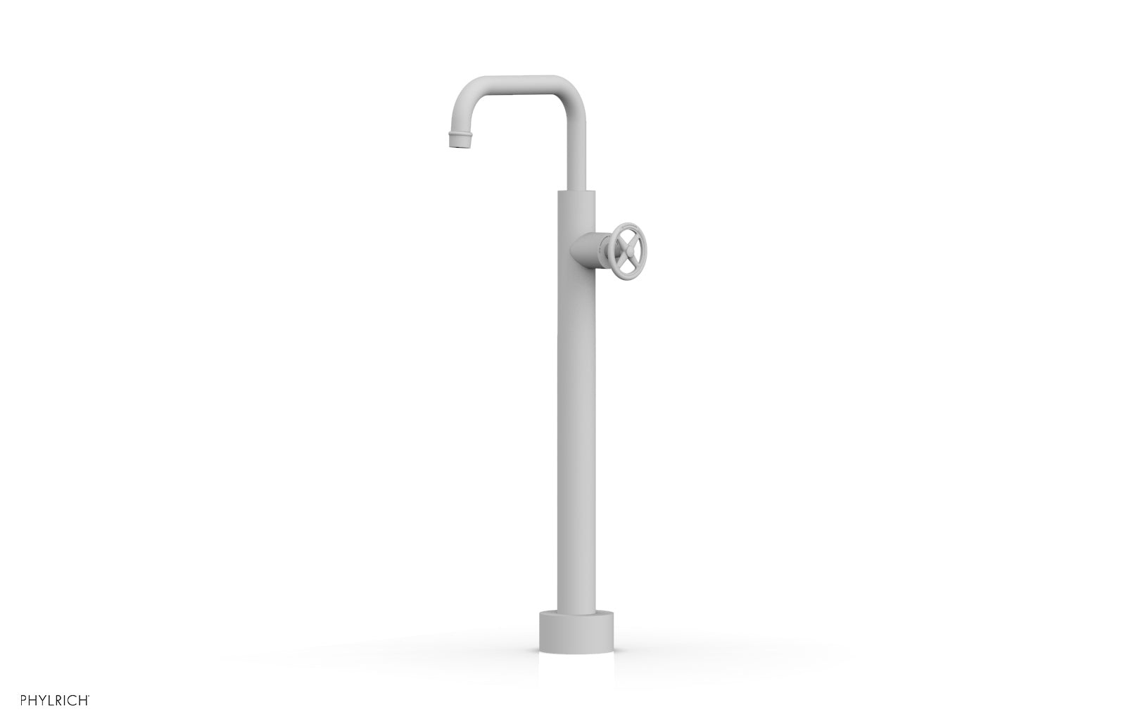 Phylrich WORKS Low Floor Mount Tub Filler - Cross Handle