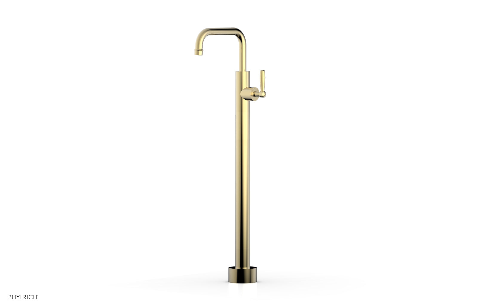 Phylrich WORKS Tall Floor Mount Tub Filler - Lever Handle