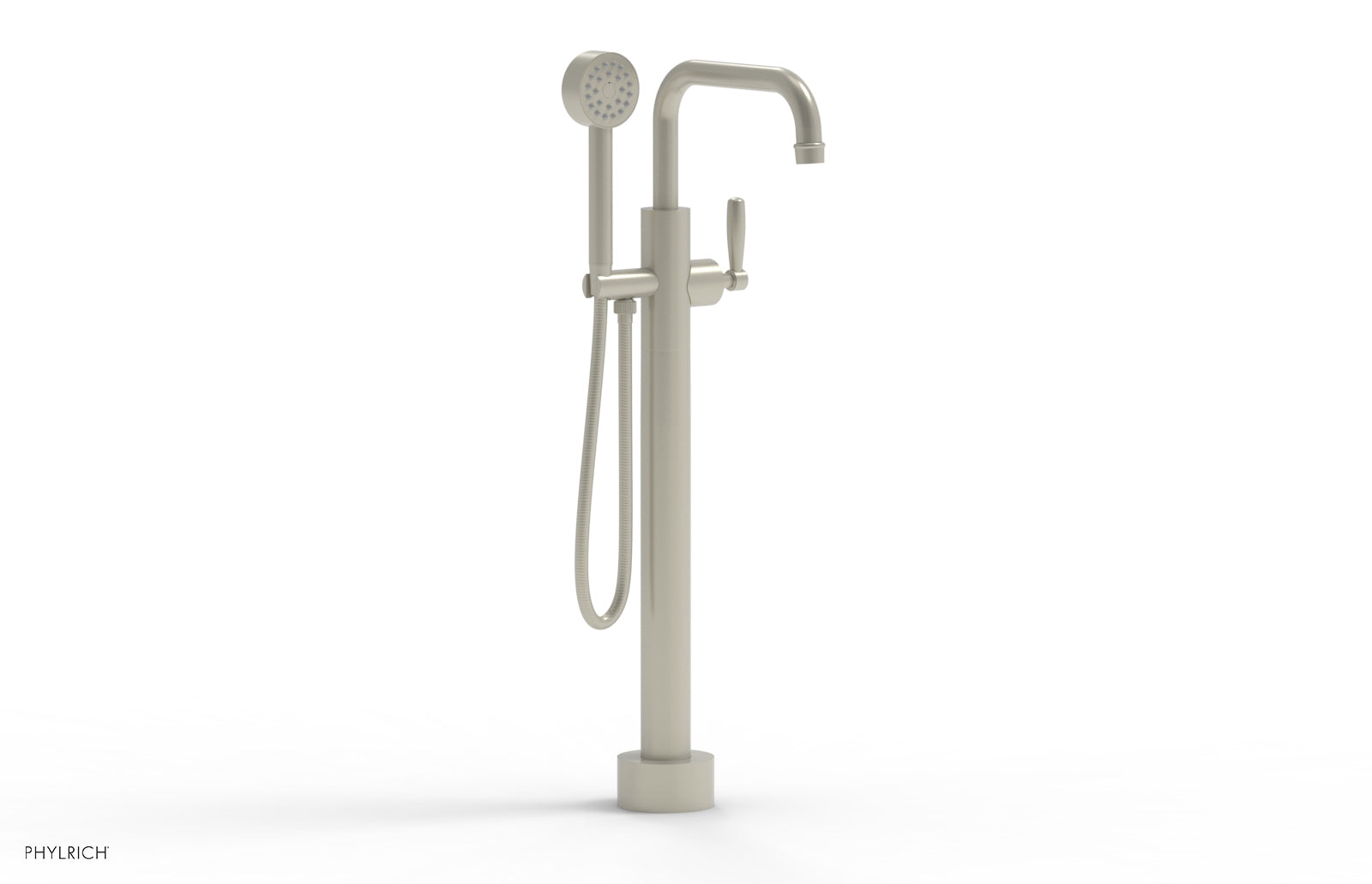 Phylrich WORKS Low Floor Mount Tub Filler - Lever Handle with Hand Shower