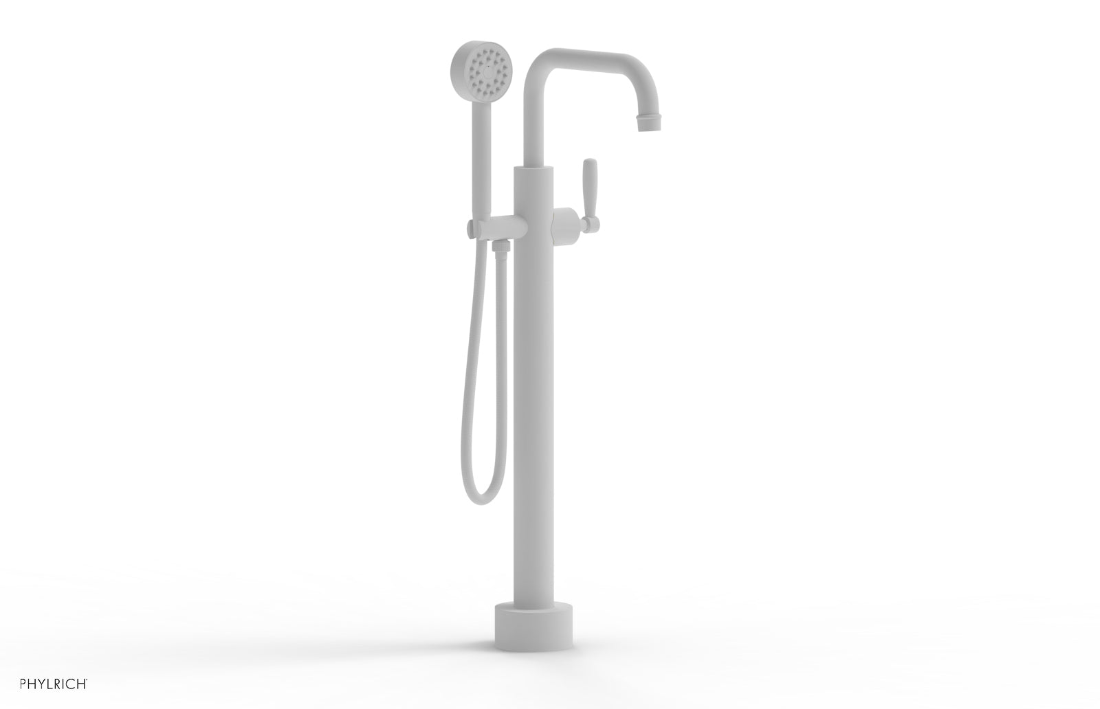 Phylrich WORKS Low Floor Mount Tub Filler - Lever Handle with Hand Shower