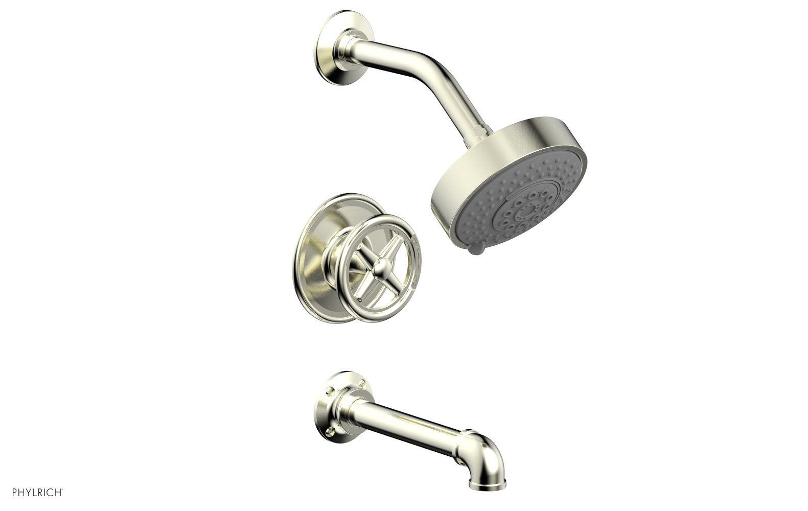 Phylrich WORKS 2 Pressure Balance Tub and Shower Set - Cross Handle