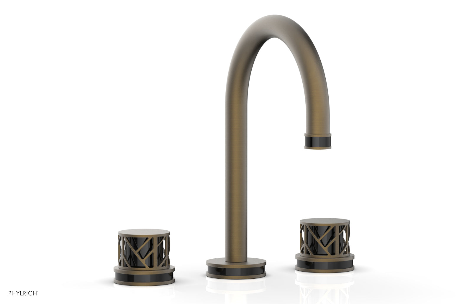 Phylrich JOLIE Widespread Faucet - Round Handles with "Black" Accents