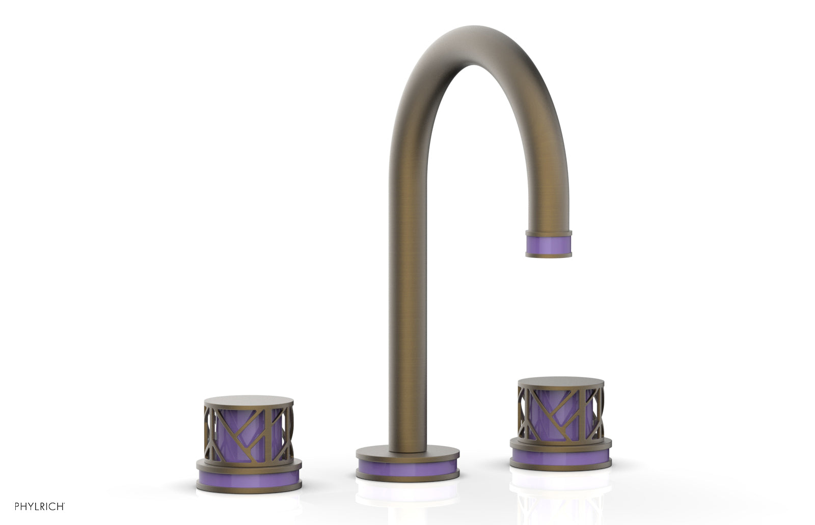 Phylrich JOLIE Widespread Faucet - Round Handles with "Purple" Accents