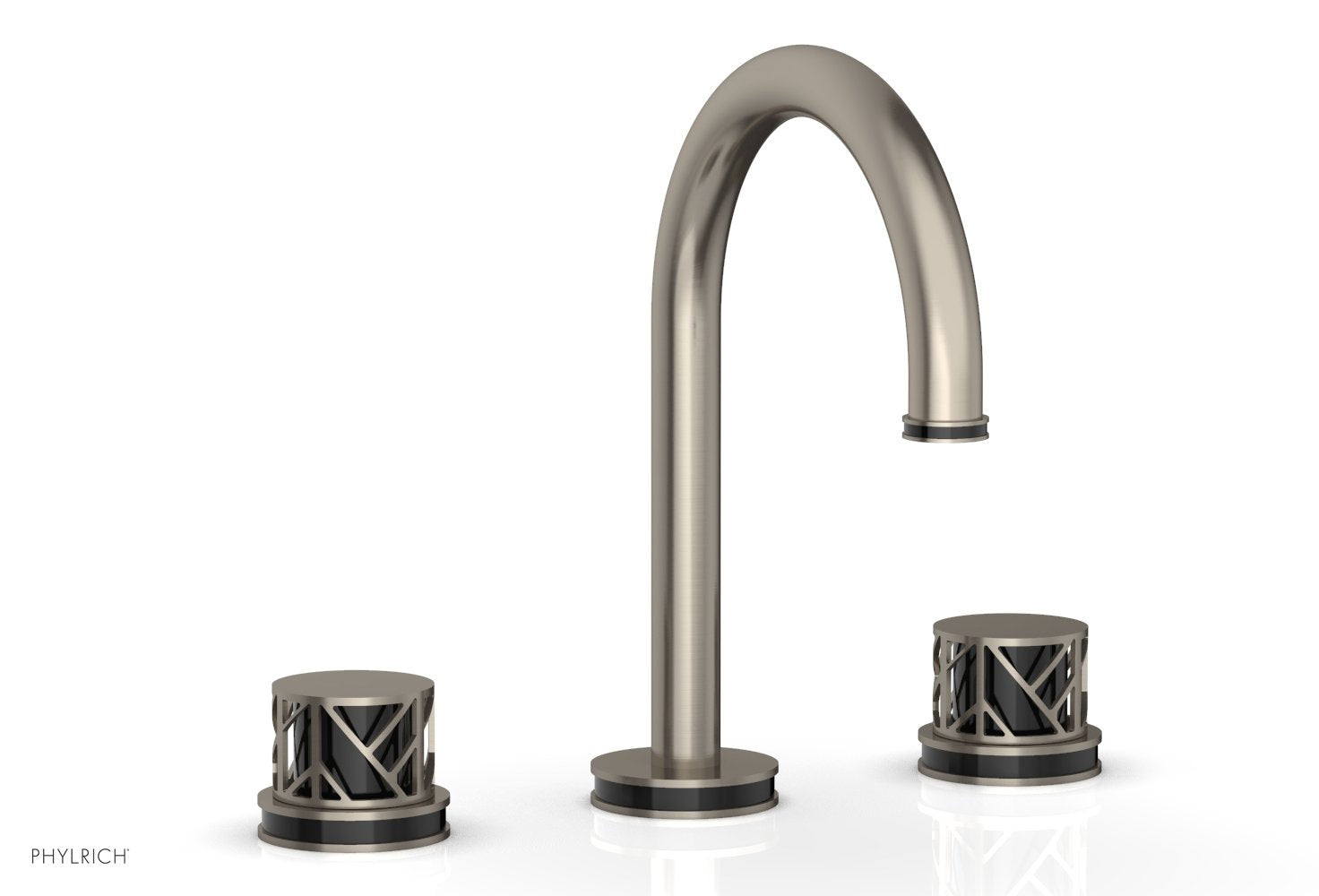 Phylrich JOLIE Widespread Faucet - Round Handles with "Black" Accents