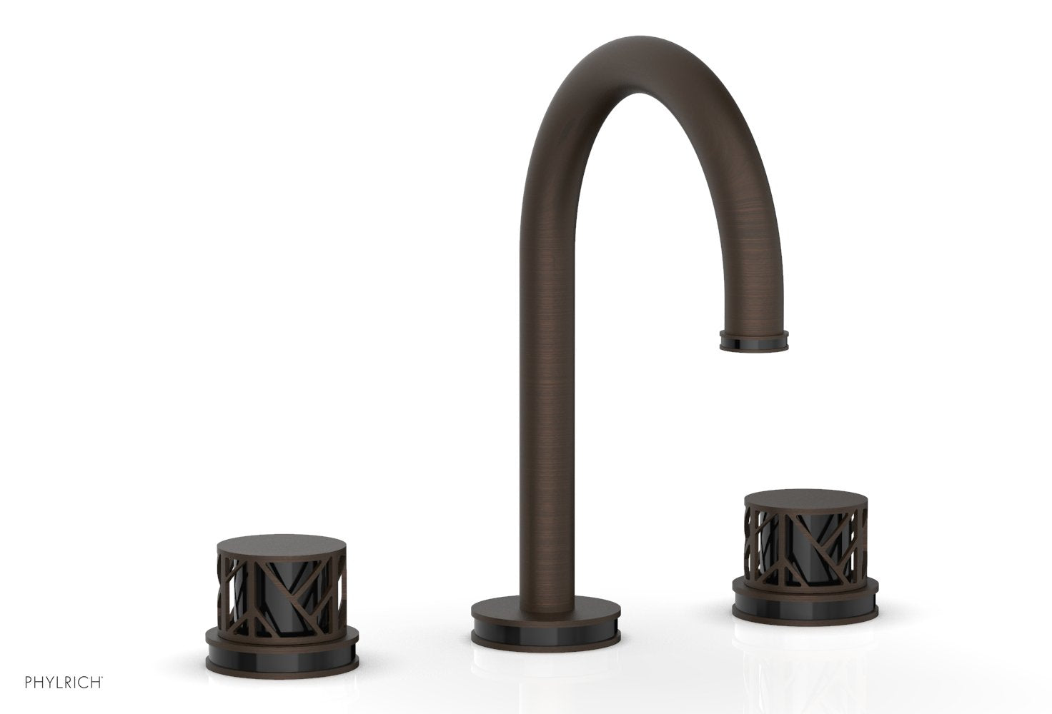 Phylrich JOLIE Widespread Faucet - Round Handles with "Black" Accents