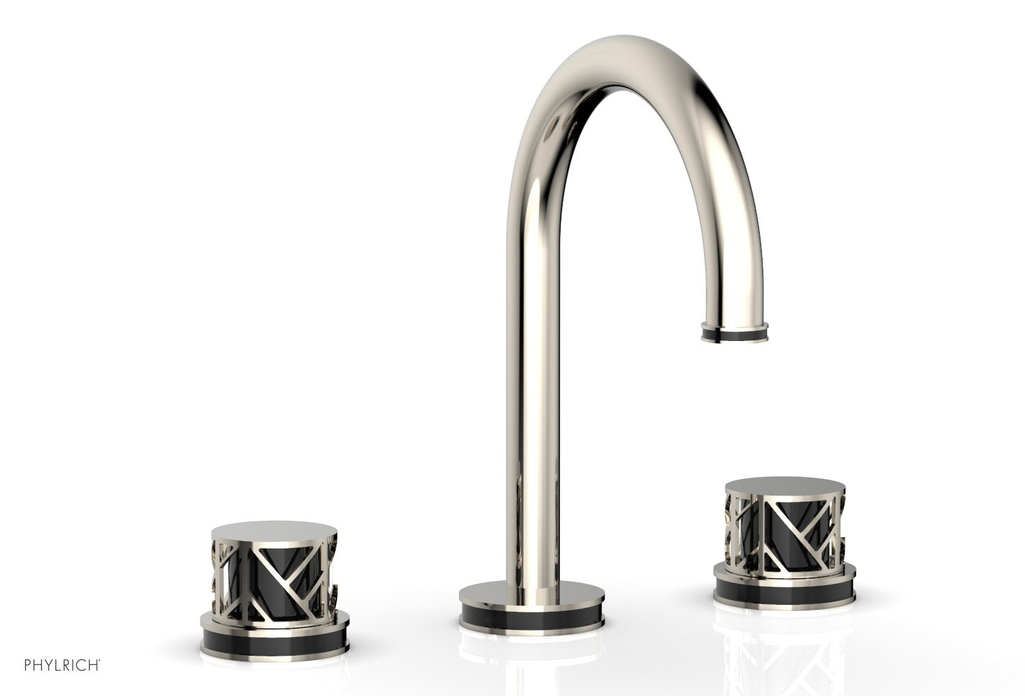 Phylrich JOLIE Widespread Faucet - Round Handles with "Black" Accents