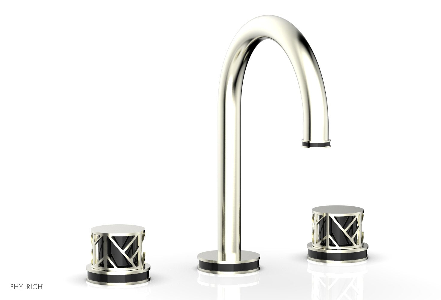 Phylrich JOLIE Widespread Faucet - Round Handles with "Black" Accents