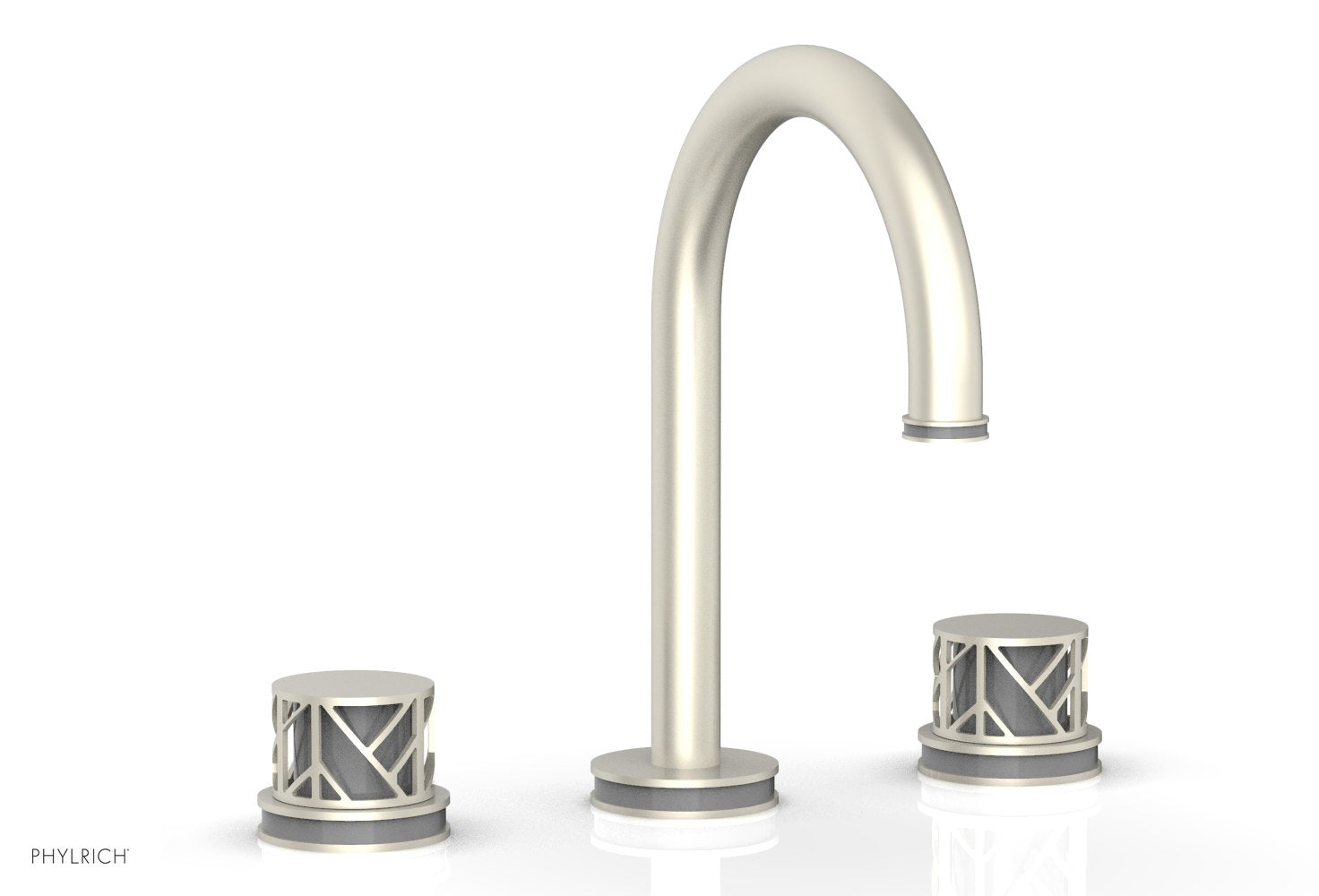 Phylrich JOLIE Widespread Faucet - Round Handles with "Grey" Accents