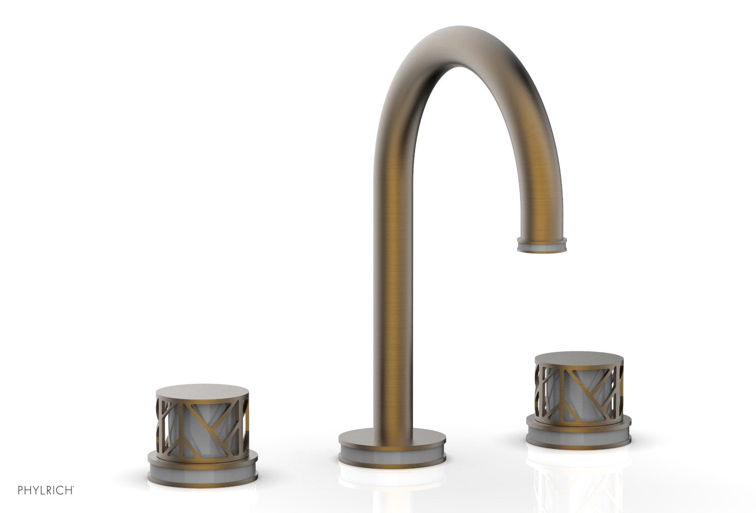 Phylrich JOLIE Widespread Faucet - Round Handles with "Grey" Accents