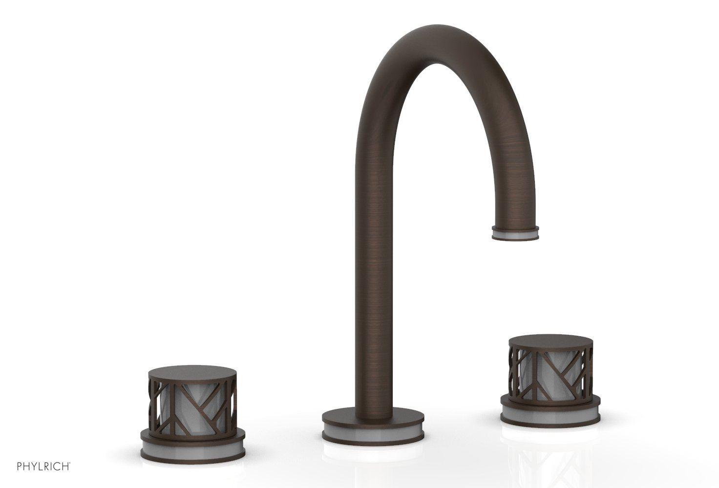 Phylrich JOLIE Widespread Faucet - Round Handles with "Grey" Accents